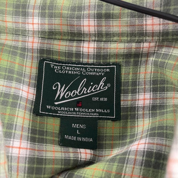 Woolrich men's size large shirt button down short sleeve casual untucked tucked - Picture 5 of 14